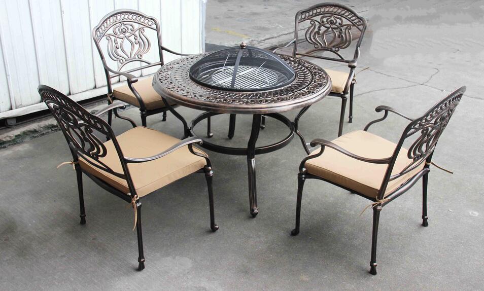 AL-214  BBQ Cast Aluminum table and chair